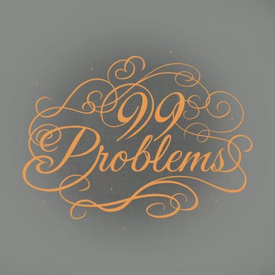 99 Problems by 5by5collective framed canvas print