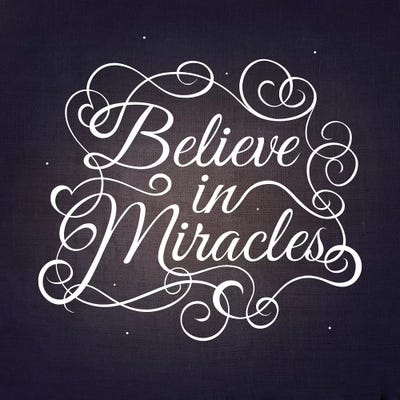 Believe in Miracles by 5by5collective framed canvas print