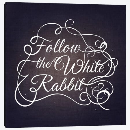 Follow the White Rabbit Canvas Print #SWS8} by 5by5collective Art Print