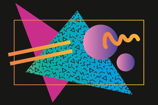 Teal Abstract Art: Memphis Pattern 24 - 80s/90s Retro by Studio Memphis Waves