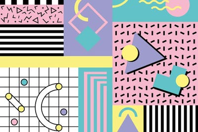 Memphis Pattern 27 - 80s/90s Retro by Studio Memphis Waves framed canvas print