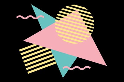 Memphis Pattern 28 - 80s/90s Retro by Studio Memphis Waves framed canvas print