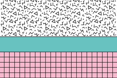 Memphis Pattern 33 - 80s/90s Retro by Studio Memphis Waves framed canvas print