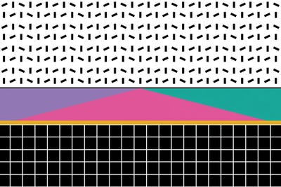 Memphis Pattern 34 - 80s/90s Retro by Studio Memphis Waves framed canvas print