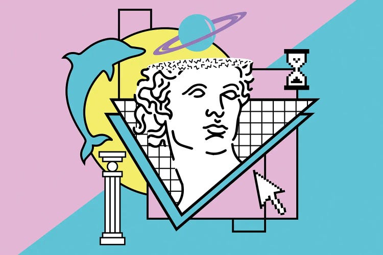 Apollo Vaporwave - 80s/90s Retro by Studio Memphis Waves wall art