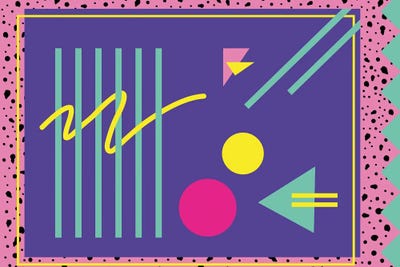 Memphis Pattern 43 - 80s/90s Retro by Studio Memphis Waves framed canvas print