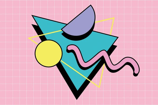 Teal Abstract Art: Memphis Pattern 73 - 80s/90s Retro by Studio Memphis Waves