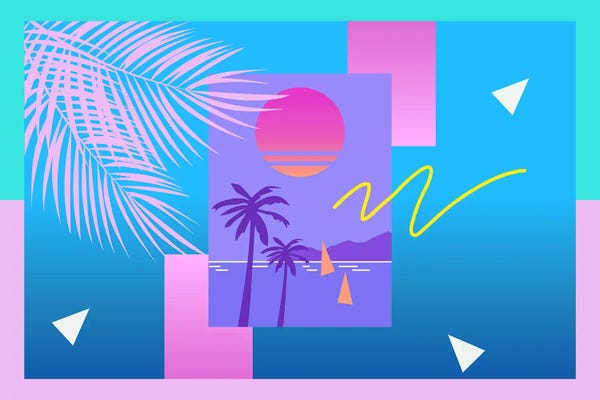 Fine Art Print: Memphis Pattern 80 - 80s/90s Retro by Studio Memphis Waves