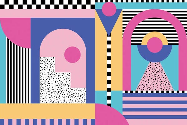 Retro Geo Abstracts: Memphis Pattern 96 - 80s/90s Retro by Studio Memphis Waves