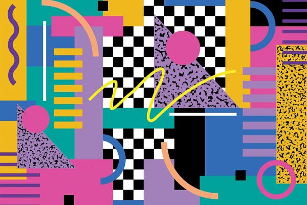 Retro Geo Abstracts: Memphis Pattern 101 - 80s/90s Retro by Studio Memphis Waves