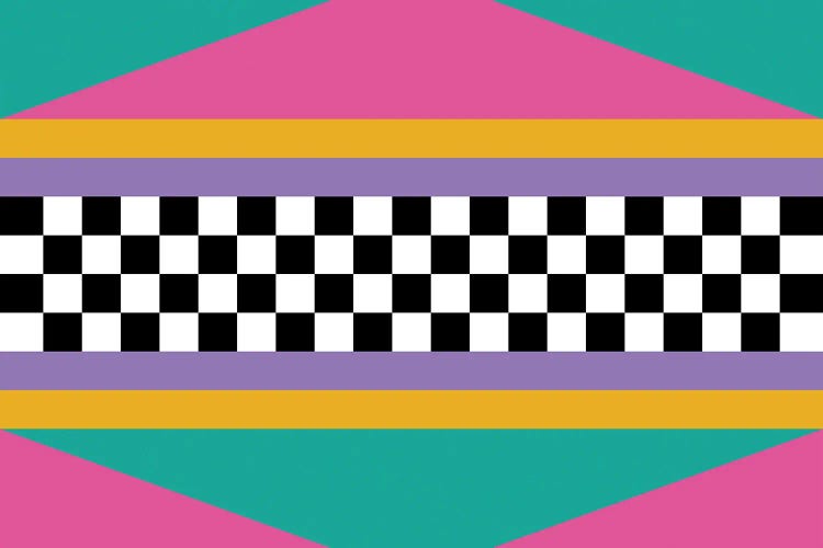 Checkered Pattern 80s/90s Retro by Studio Memphis Waves wall art