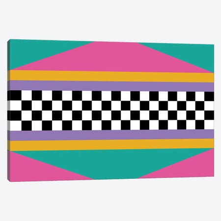 Checkered Pattern 80s/90s Retro Canvas Print #SWV58} by Studio Memphis Waves Canvas Wall Art