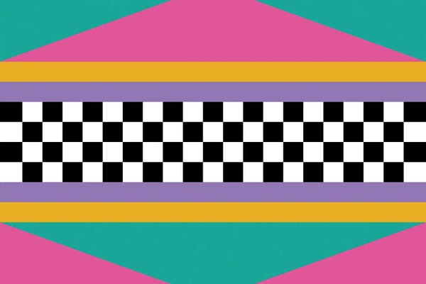 Retro Geo Abstracts: Checkered Pattern 80s/90s Retro by Studio Memphis Waves