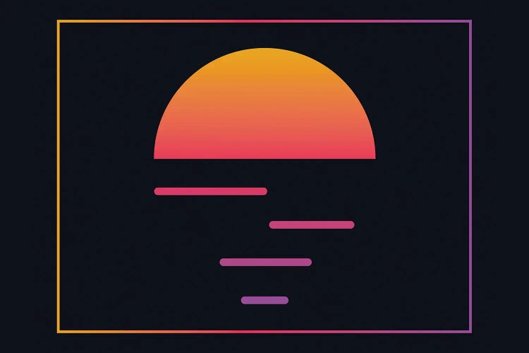 Retrowave Sunset 1 - 80s/90s Retro by Studio Memphis Waves wall art