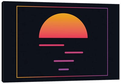 Retrowave Sunset 1 - 80s/90s Retro Canvas Art Print - Retro Geo Abstracts