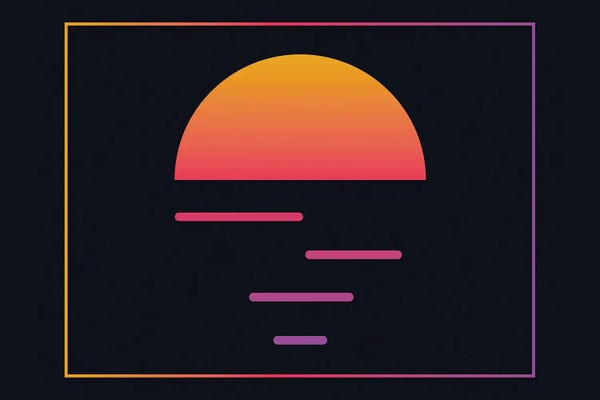 Retro Geo Abstracts: Retrowave Sunset 1 - 80s/90s Retro by Studio Memphis Waves
