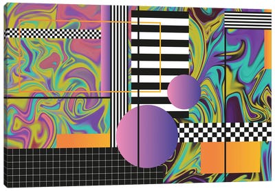 Vaporwave Glitch 1 - 80s/90s Retro Canvas Art Print - Studio Memphis Waves