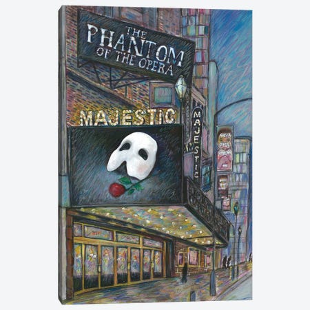 'Phantom Of The Opera' - Theatre Exterior Canvas Print #SWW12} by Sophie Wainwright Canvas Art Print