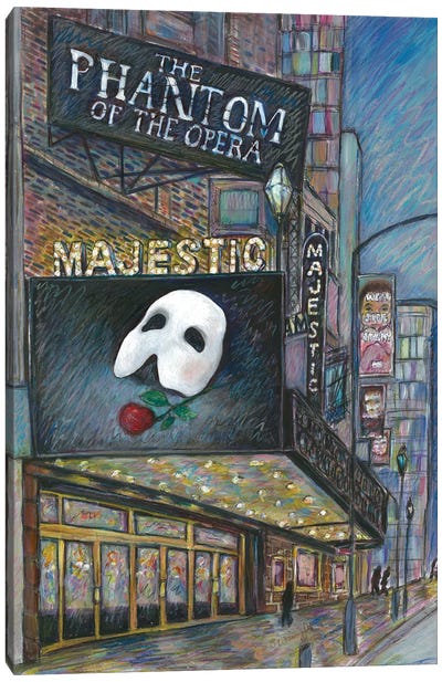 'Phantom Of The Opera' - Theatre Exterior Canvas Art Print - Performing Arts