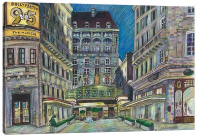 The Savoy Hotel, London Canvas Art Print - London Art