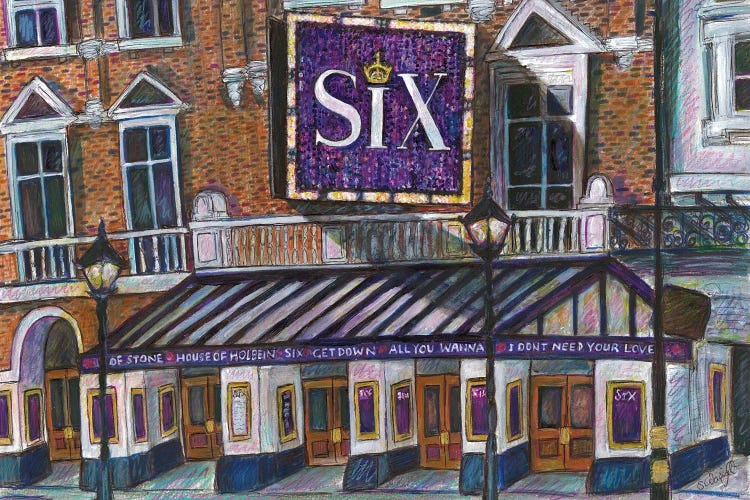 'Six' The Musical - Theatre Exterior by Sophie Wainwright wall art