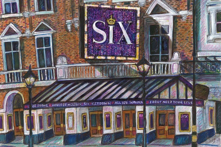 'Six' The Musical - Theatre Exterior by Sophie Wainwright wall art