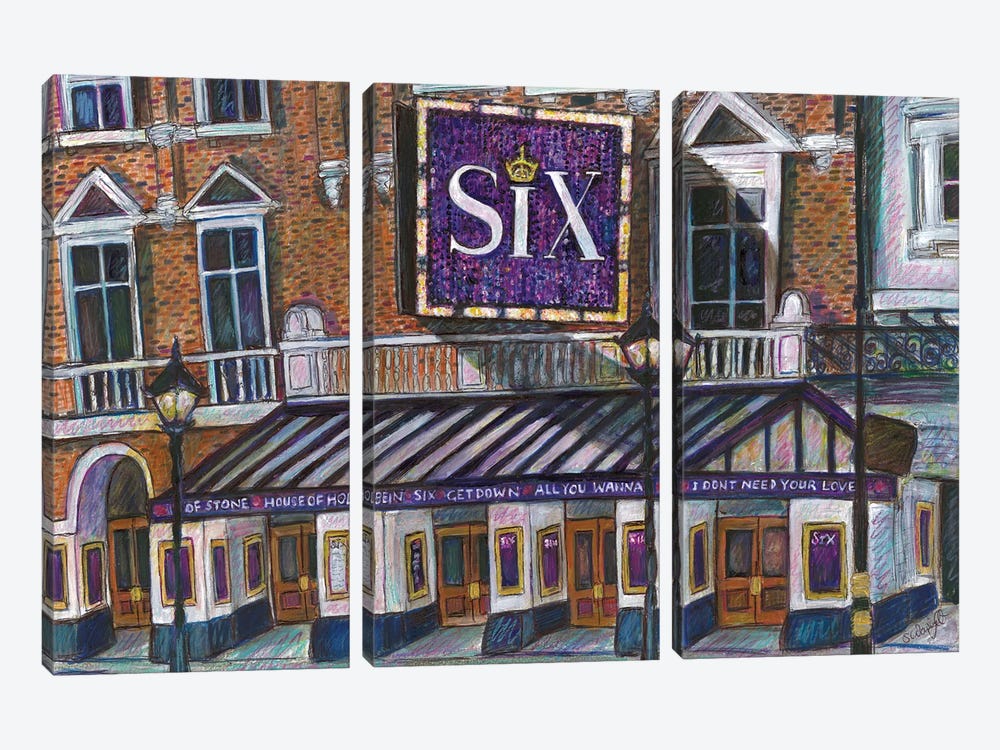 'Six' The Musical - Theatre Exterior by Sophie Wainwright 3-piece Art Print