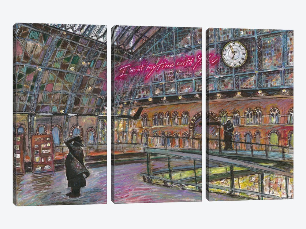 St Pancras Train Station, London by Sophie Wainwright 3-piece Canvas Artwork