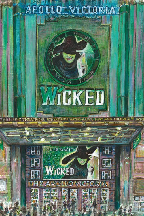 'Wicked' The Musical - Theatre Exterior by Sophie Wainwright wall art