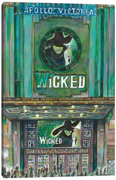 'Wicked' The Musical - Theatre Exterior Canvas Art Print - Sophie Wainwright