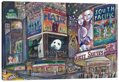 Broadway Lights I Canvas Art Print - City Street Art