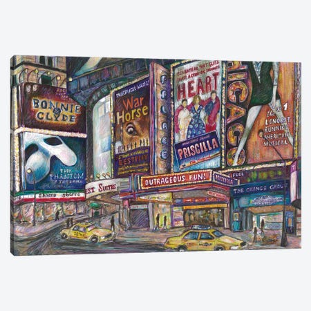 Broadway Lights II Canvas Print #SWW3} by Sophie Wainwright Canvas Print