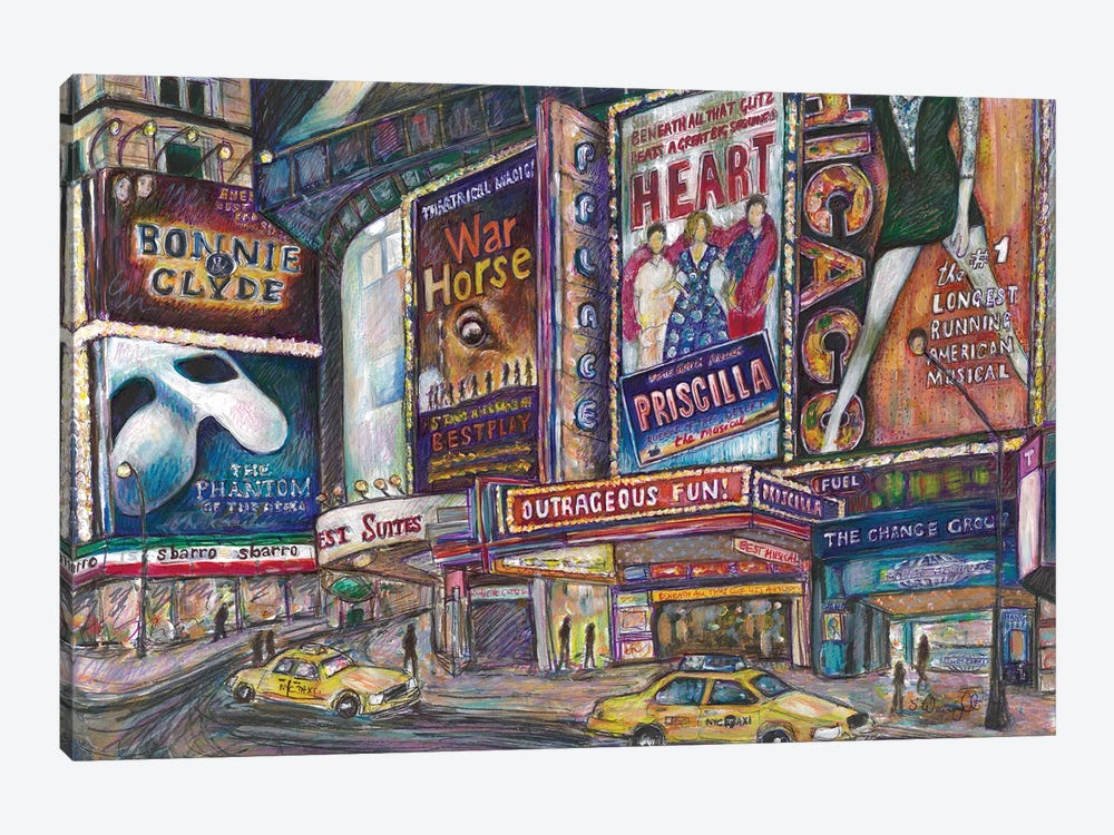 Broadway Lights II by Sophie Wainwright 1-piece Canvas Art Print
