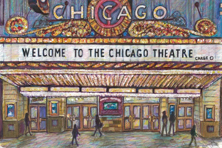 Chicago Theatre by Sophie Wainwright wall art