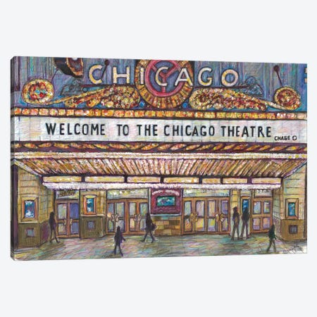 Chicago Theatre Canvas Print #SWW5} by Sophie Wainwright Canvas Wall Art