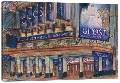 Ghost The Musical - Theatre Exterior Canvas Art Print - Sophie Wainwright