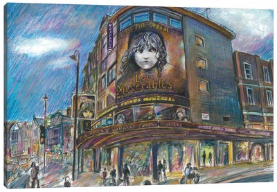 'Les Misérables' - Theatre Exterior Canvas Art Print - Broadway & Musicals