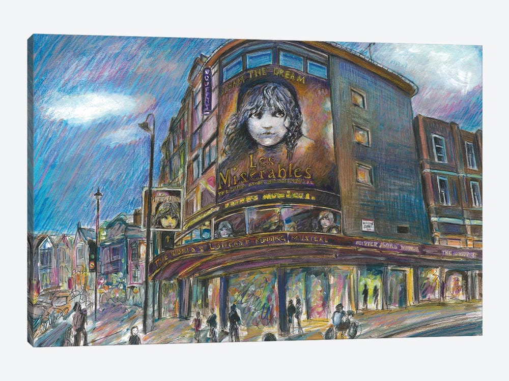 'Les Misérables' - Theatre Exterior by Sophie Wainwright 1-piece Canvas Wall Art
