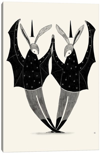 Bunny Witches Canvas Art Print - Sweet Omens