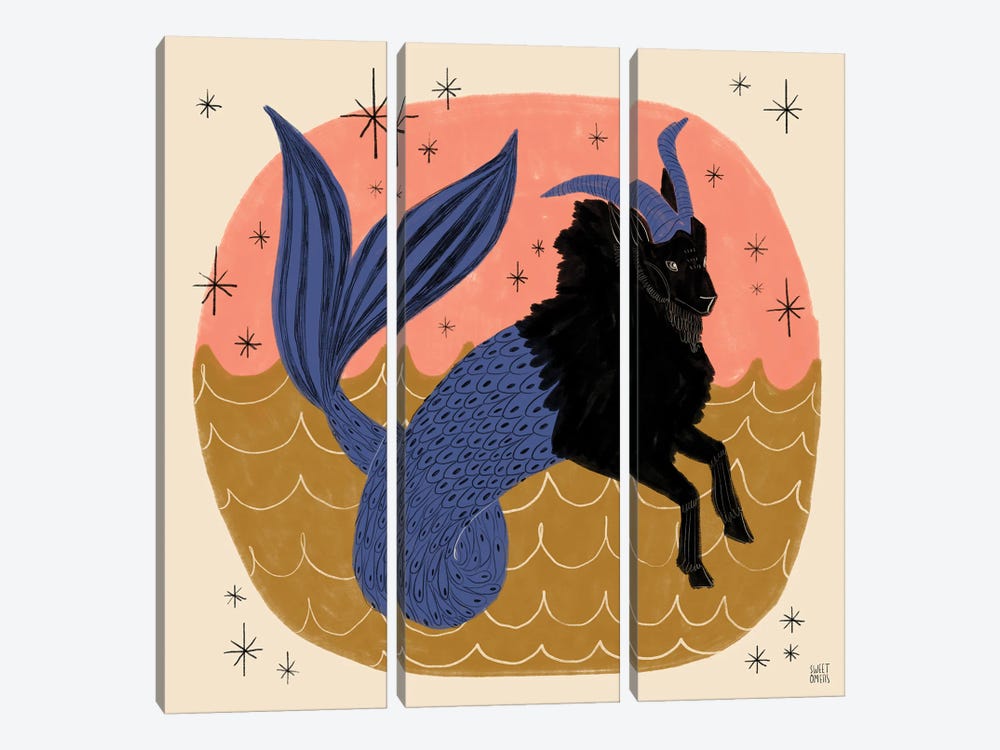 Capricorn by Sweet Omens 3-piece Canvas Wall Art
