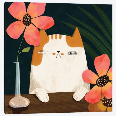 Cats And Plants Canvas Print #SWZ16} by Sweet Omens Canvas Print