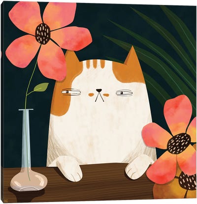 Cats And Plants Canvas Art Print - Sweet Omens
