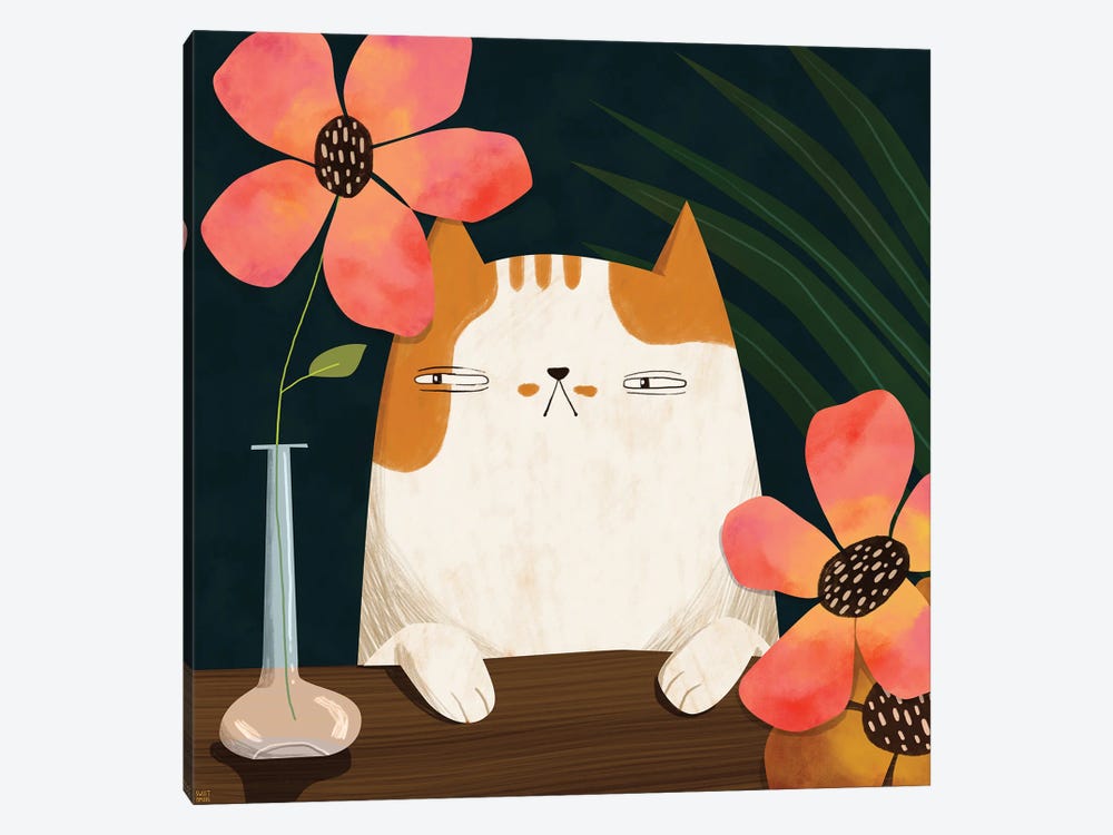 Cats And Plants by Sweet Omens 1-piece Canvas Artwork