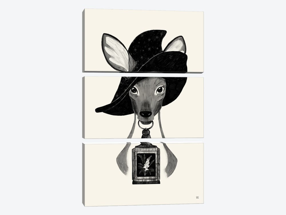 Deer Witch by Sweet Omens 3-piece Canvas Wall Art