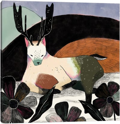 Deer Wolf Canvas Art Print - Sweet Omens