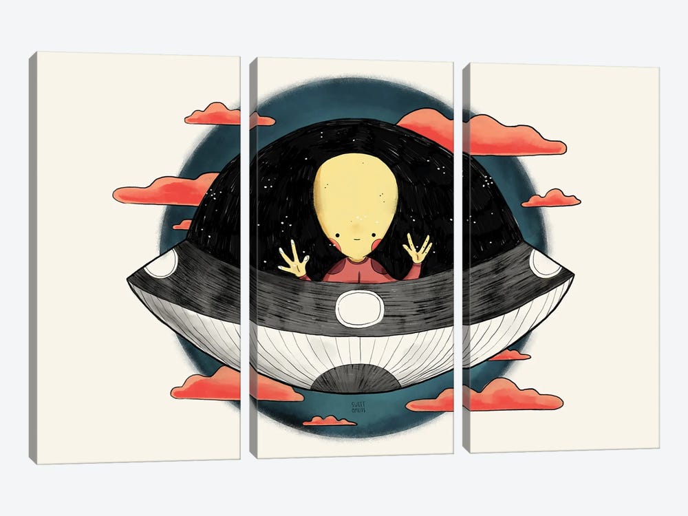 Extraterrestrial by Sweet Omens 3-piece Canvas Print