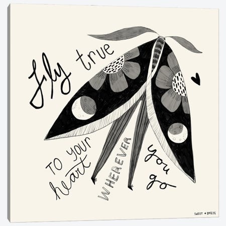 Fly True To Your Heart Canvas Print #SWZ29} by Sweet Omens Art Print
