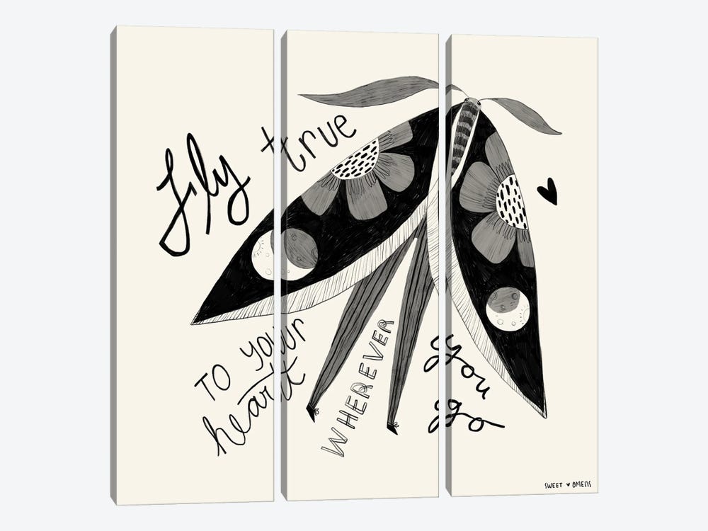 Fly True To Your Heart by Sweet Omens 3-piece Canvas Wall Art