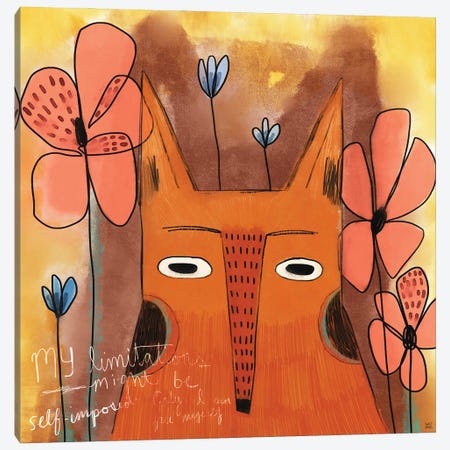 Fox Friend Canvas Print #SWZ30} by Sweet Omens Canvas Wall Art