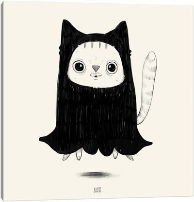 Ghost Cat Canvas Art Print - Sweet Omens